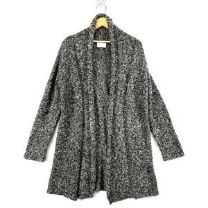 POKOLOKO Handmade Mohair Cardigan Womens‎ O/S Slouchy Marled Knit Gray Sweater